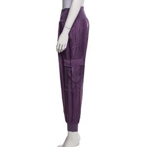 Cinq à Sept Giles Satin Pant French Lavender / Purple Cargo Joggers Size M NWT